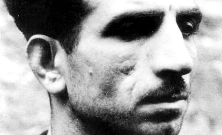 Portrait de Missak Manouchian reproduit sur l'Affiche rouge